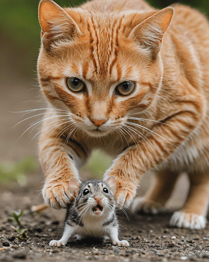 cat, domestic animal, domestic cat, pet, nature, mammal, hunter, animal, mouse, catch, prey, wildlife, ai generated