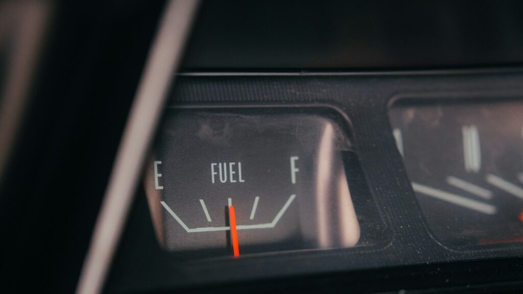 a close up of a speedometer on a car