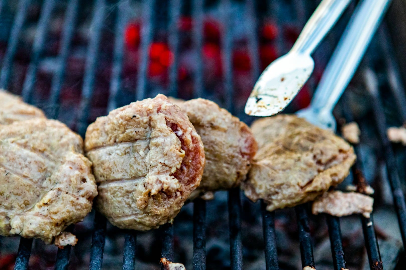 fried food on black metal grill