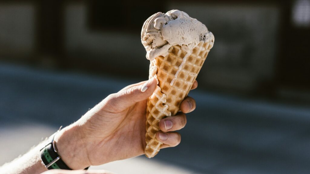 person holding icecream