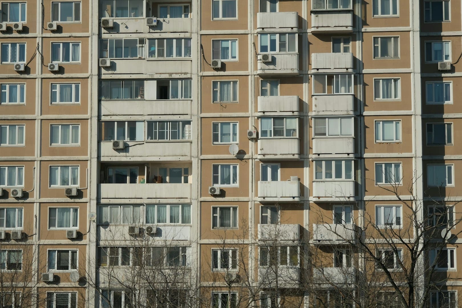 a very tall building with lots of windows